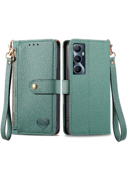 Realme C65 Aşk Fermuar Cüzdan Deri Kılıf Için Flip Case Darbeye (Yurt Dışından)