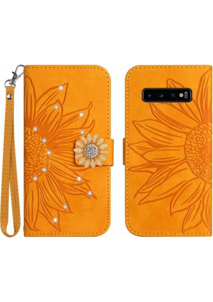 Samsung Galaxy S10 Telefon Kılıfı Için Kılıf Pu Deri Kapak Çevirin Darbeye (Yurt Dışından)
