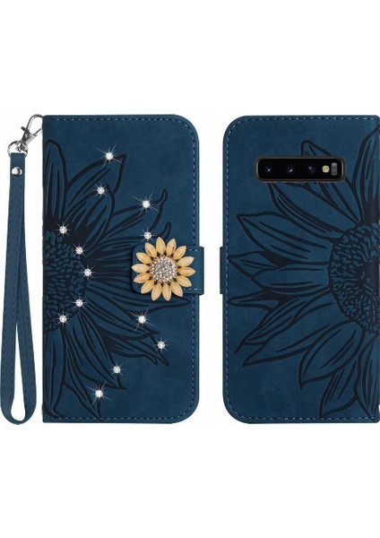 Samsung Galaxy S10 Telefon Kılıfı Için Kılıf Pu Deri Kapak Çevirin Darbeye (Yurt Dışından)