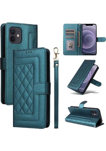 Iphone 12 Için Flip Case Deri Kılıf Darbeye Basit Iş Çevirme (Yurt Dışından)