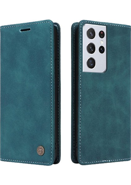 Samsung Galaxy S21 Ultra Basit Iş Deri Kılıf Flip Case Için Flip Case (Yurt Dışından)