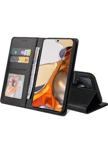Xiaomi 11T/11T Pro 4 Köşe Koruma Üç Kart Yuvaları Için Flip Case (Yurt Dışından)