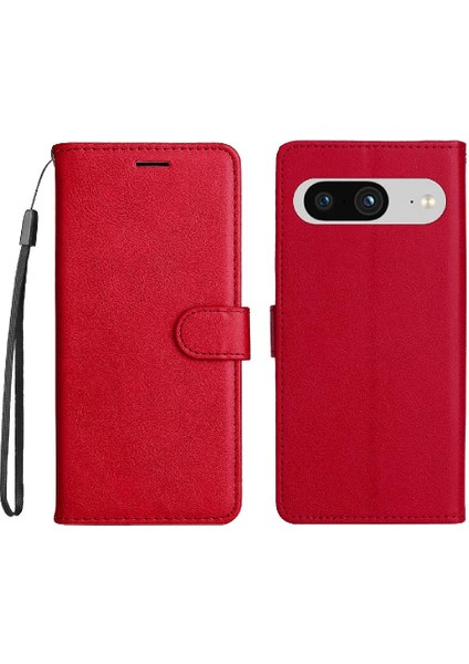 Kart Yuvası Yüksek Telefon ile Google Piksel 8 Klasik Düz Renk Için Flip Case (Yurt Dışından)