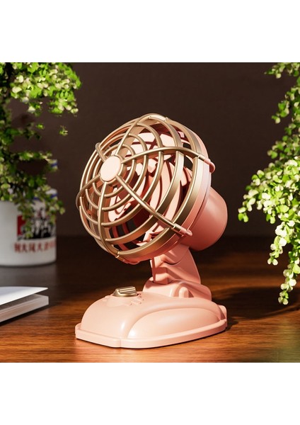 Mini Masaüstü Sessiz Elektrikli Fan Pembe (Yurt Dışından)