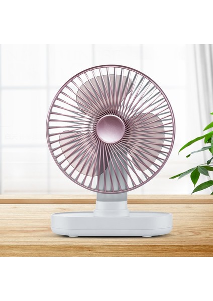 D77 4W Mikro USB ve Usb-C / Type-C Şarj Edilebilir Masaüstü Fanı Pembe (Yurt Dışından)