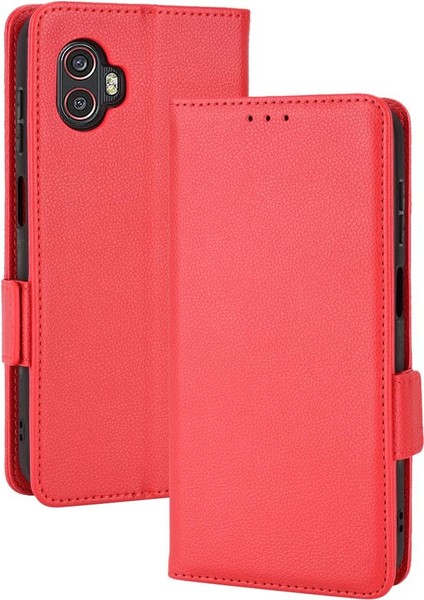 Samsung Galaxy Xcover6 Pro Pu Deri Manyetik Kart Yuvaları Tutucu (Yurt Dışından)