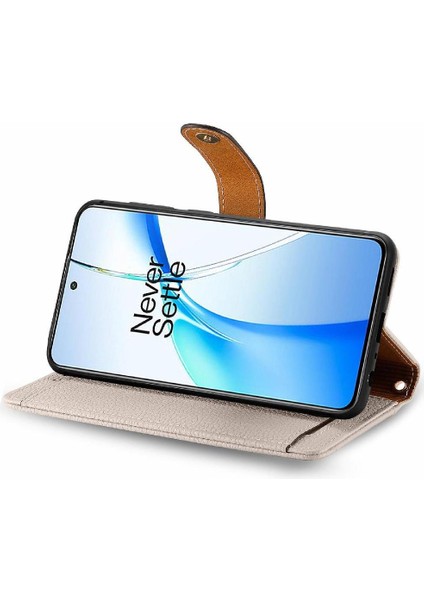 Oneplus Nord Ce4 Deri Kılıf Için Flip Case Darbeye Aşk Fermuar Cüzdan (Yurt Dışından)