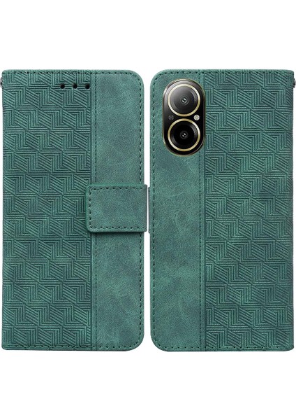 Realme C67 4g Için Kılıf Kickstand Özelliği Cüzdan Kapak Flip Folio Geometrik (Yurt Dışından)