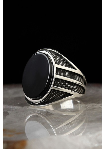 Ksrmoda Oniks Taşlı 925 Ayar Gümüş Erkek Yüzük fiyatları