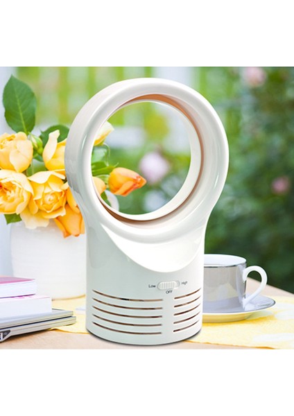 Mini Fan Yuvarlak Masaüstü Yapraksız Fan Hava Soğutma Fanı Hava Soğutucu Beyaz (Yurt Dışından) modelleri