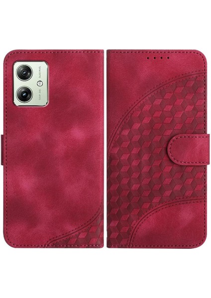 Motorola Moto G54 5g Manyetik Kart Tutucu Geometrik Desen Pu (Yurt Dışından)