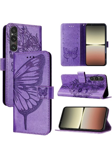 Sony Xperia 1 V 2023 Için Kılıf Manyetik Kapak Kapak Premium Deri (Yurt Dışından)
