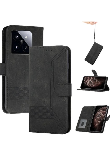 Kullanışlı Stand Pu ile Xiaomi 14 Pro Kılıf Kart Kapak Cüzdan ile Uyumlu (Yurt Dışından)