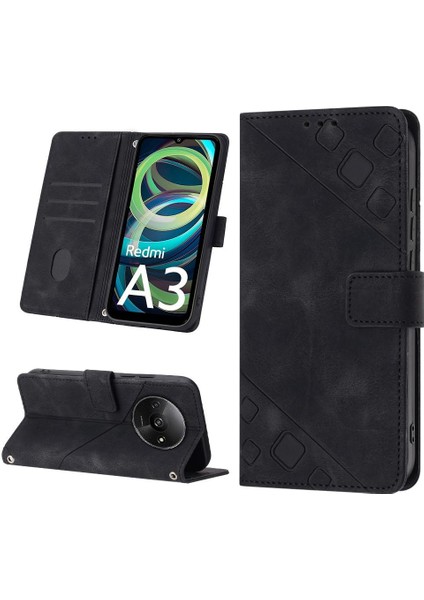 Xiaomi Redmi A3 Için Kılıf Cüzdan Kapak Çevirin Kart Tutucu Manyetik Deri (Yurt Dışından)