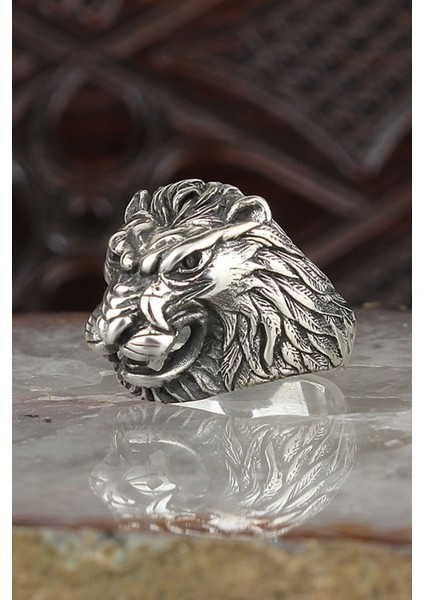 Aslan Desenli 925 Ayar Erkek Gümüş Yüzük modelleri