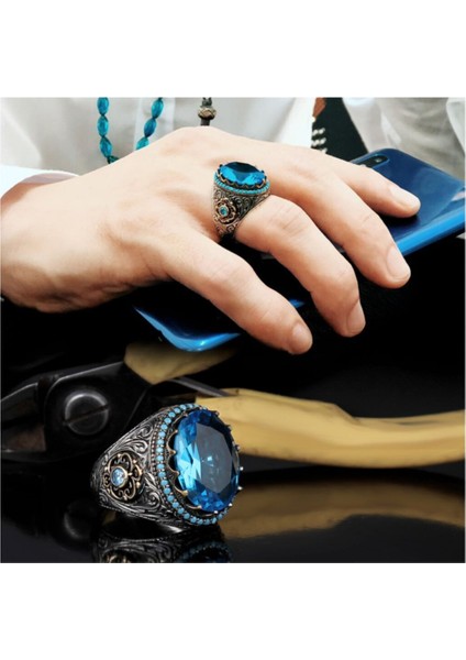 Topaz Taşlı 925 Ayar Gümüş Yüzük