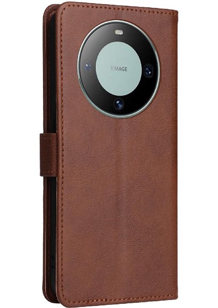 Kart Yuvası Klasik Düz Renk Iş ile Huawei Mate 60 Için Flip Case (Yurt Dışından) indirimleri