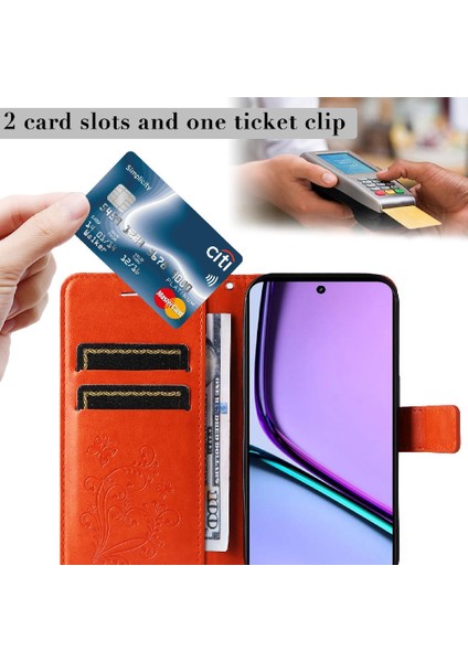Realme C67 4g Flip Kickstand Manyetik Kapak Için Kart Yuvası Standı ile Kılıf (Yurt Dışından) indirimleri