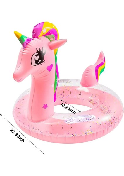 2-8 Yaş Sevimli Unicorn Kız Çocuk Simidi Yüksek Kalite Pullu Çocuk Simit