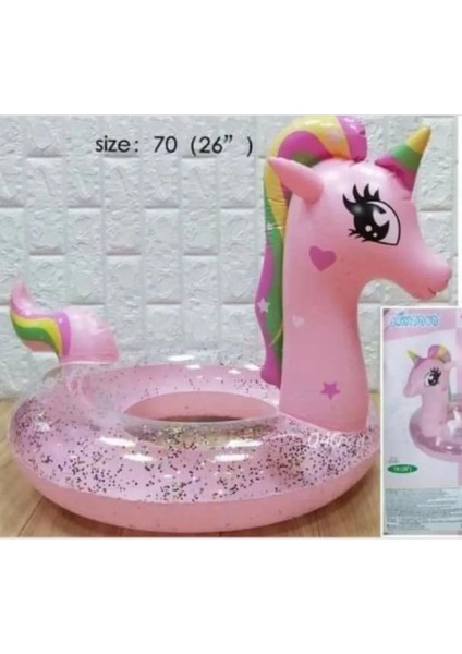 2-8 Yaş Sevimli Unicorn Kız Çocuk Simidi Yüksek Kalite Pullu Çocuk Simit