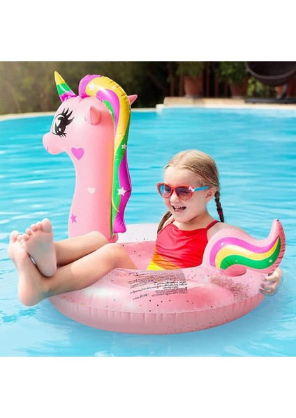 2-8 Yaş Sevimli Unicorn Kız Çocuk Simidi Yüksek Kalite Pullu Çocuk Simit