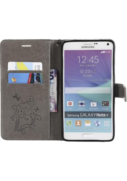 Samsung Galaxy Not 4 Için Kılıf Pu Deri Flip Kickstand Darbeye Kapak (Yurt Dışından)