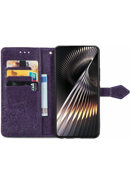 Xiaomi Poco F6 Deri Kılıf Için Flip Case Zarif Desen Kapak Çevirin (Yurt Dışından) modelleri