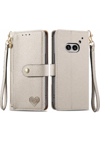 Nothing Flip Case Telefon 2A Aşk Darbeye Dayanıklı Cüzdan Deri Kılıf Fermuar (Yurt Dışından)