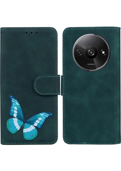 Xiaomi Redmi A3 Flip Folio Kapak Renk Baskılı Kelebek Cüzdan (Yurt Dışından)