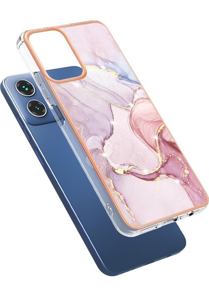 Motorola Moto G34 Koruma Için Kılıf Ince Tpu Mermer Desen Yumuşak Tampon (Yurt Dışından)
