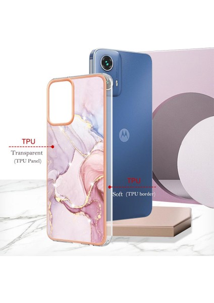 Motorola Moto G34 Koruma Için Kılıf Ince Tpu Mermer Desen Yumuşak Tampon (Yurt Dışından)