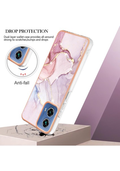 Motorola Moto G34 Koruma Için Kılıf Ince Tpu Mermer Desen Yumuşak Tampon (Yurt Dışından)