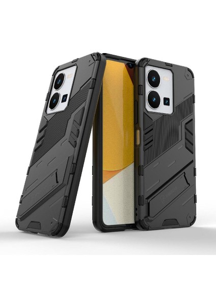 Vıvo Y35 5g Koruyucu Kapak Için Kılıf Kickstand Sağlam Askeri (Yurt Dışından)
