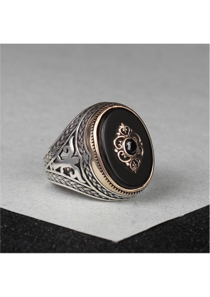 Oniks Taşlı 925 Ayar Gümüş Yüzük