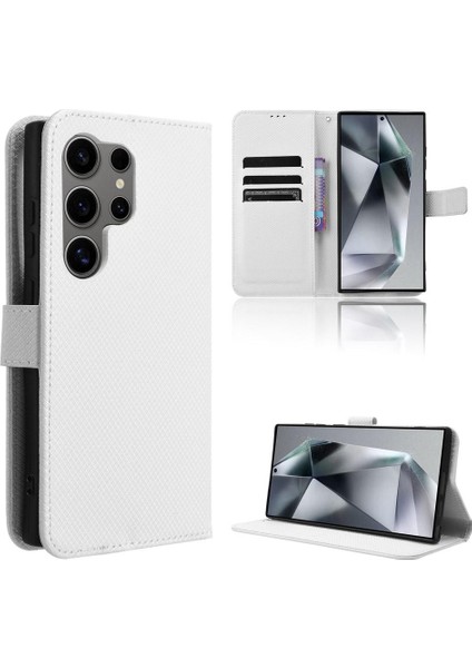 Samsung Galaxy S24 Ultra Kickstand Kapak Manyetik Cüzdan Kartı Için Kılıf (Yurt Dışından)