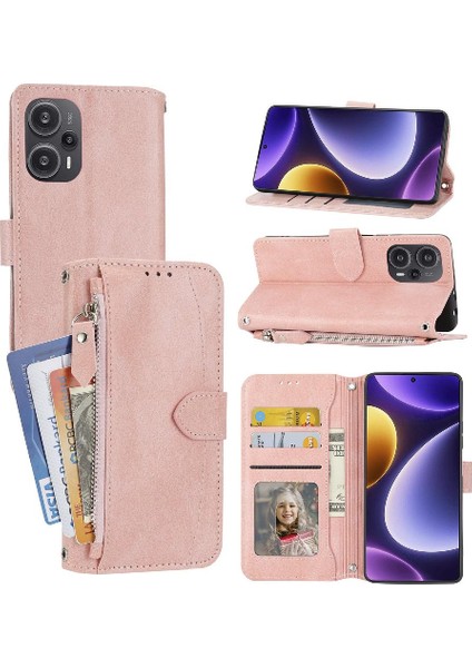 Xiaomi Redmi Not 12 Turbo Kayış Kart Tutucu Kickstand Pu Için Flip Case (Yurt Dışından)