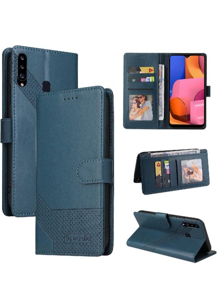 Samsung Galaxy A20S Premium Deri Kickstand Üç Kart 4 Için Flip Case (Yurt Dışından)