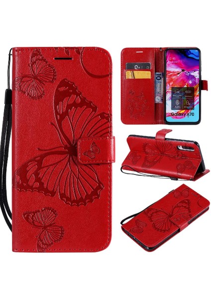 Samsung Galaxy A70 Darbeye Kapak Flip Kickstand Manyetik Kapak (Yurt Dışından)
