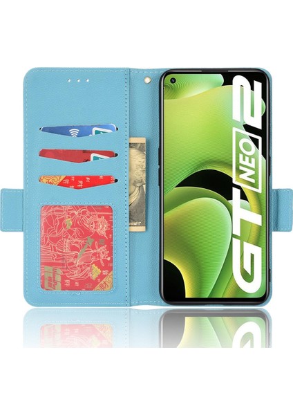 Realme Gt Neo 2 Pu Deri Manyetik Kart Yuvaları Tutucu Yan Toka Için Kılıf (Yurt Dışından)