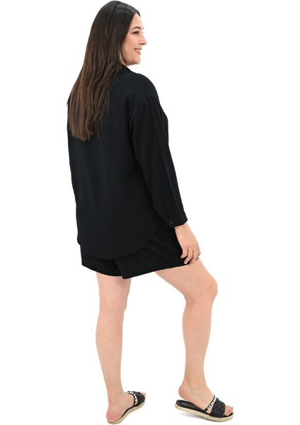 Kadın Büyük Beden Uzun Kollu Şortlu Ikili Takım 8127-25 fırsatları