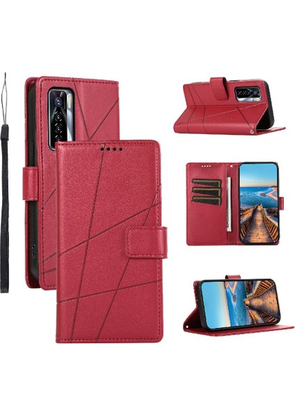 YH Mall Tecno Camon 17 Pro Darbeye Üç Kart Yuvaları Kickstand Için Flip Case (Yurt Dışından)