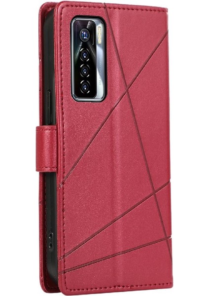 YH Mall Tecno Camon 17 Pro Darbeye Üç Kart Yuvaları Kickstand Için Flip Case (Yurt Dışından)