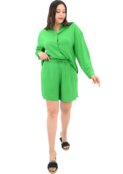 Kadın Büyük Beden Uzun Kollu Şortlu Ikili Takım 8127-25 modelleri