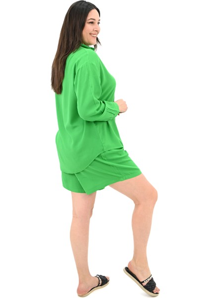 Kadın Büyük Beden Uzun Kollu Şortlu Ikili Takım 8127-25 fırsatları