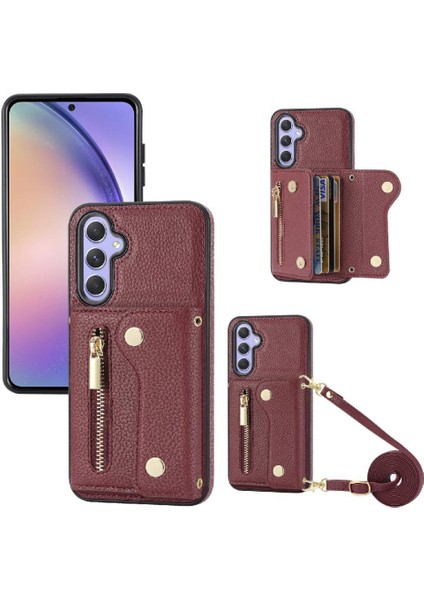 Samsung Galaxy A35 Büyük Kapasiteli Uzun Kayış Kart Yuvaları Mini Için Kılıf (Yurt Dışından)