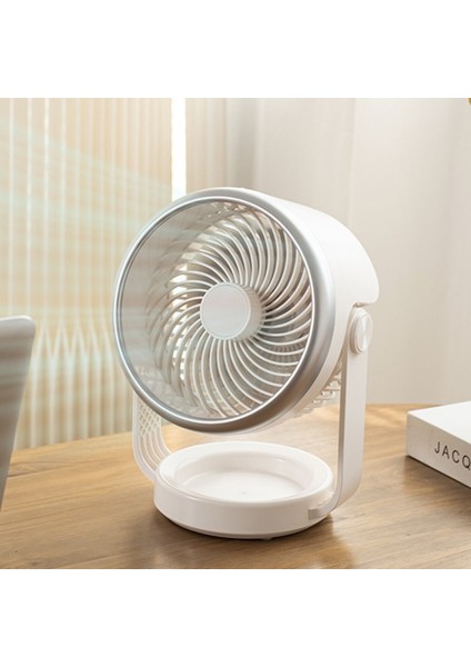 Hava Sirkülasyon Fanı USB Şarj Masaüstü Sessiz Fan Beyaz (Yurt Dışından)