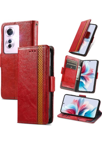 Oppo Oppo 11F 5g Çok Renkli Ekleme Cüzdan Çoklu Kart Yuvası Için Flip Case (Yurt Dışından)