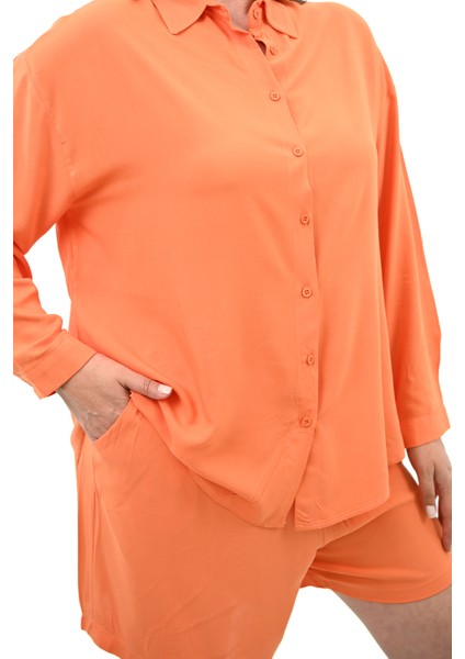 Kadın Büyük Beden Uzun Kollu Şortlu Ikili Takım 8127-25 indirimleri