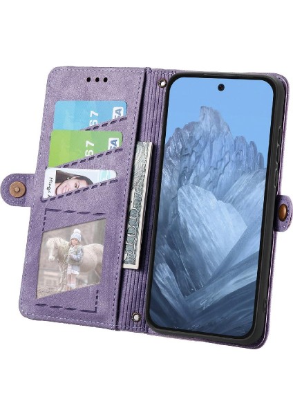Google Piksel 9 Için Flip Case Basit Iş Kapak Deri Kılıf (Yurt Dışından)