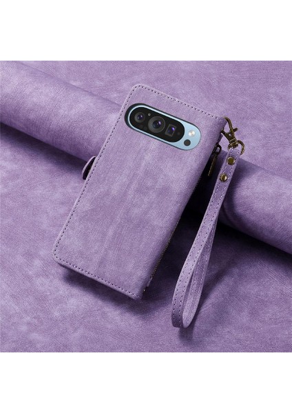 Google Piksel 9 Için Flip Case Basit Iş Kapak Deri Kılıf (Yurt Dışından)
